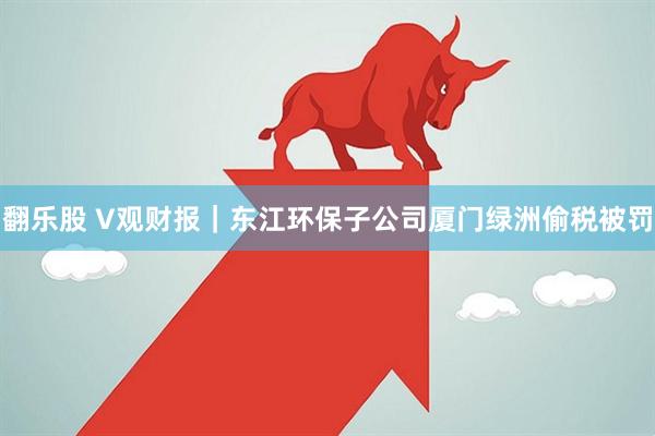 翻乐股 V观财报｜东江环保子公司厦门绿洲偷税被罚
